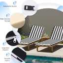 Chaise Lounge Cushions Outdoor Set of 2, 72"x22"x3" Patio Lounge Chair Furniture Cushions with Washable Covers for Pool, Patio, Lawn (Black+White Stripes, 2 Pcs)