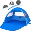 EchoSmile Pop Up Tent for 4 Person Family, Beach Tent Sun Shelter with UPF 50+ UV Protection & Waterproof, Lightweight & Easy Automatic Setup Portable Cabana for Outdoor Travel (Dark Blue)