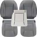 GXARTS Driver and Passenger Side Bottom & Top Lean Back Replacement Leather Seat Cover & Driver Side Foam Cushion Compatible with Dodge Ram 1500 2500 3500 4500 2006 2007 2008 2009 Slate Gray #D5