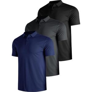 Men's 3 Packs Quick Dry Golf Polo Shirts Dry Fit Moisture Wicking Performance Summer Athletic Casual Short Sleeve Shirts 3XL