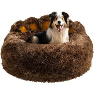 Cute Dog Bed Medium Size Dogs Beds Couch Pet Bed with Washable Removable Cover Egg Crate Foam Waterproof Orthopedic Dog Beds(Khaki,L)