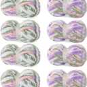 HOMBYS 8 Pack Tie Dye Chunky Chenille Yarn for Hand Knitting, Fluffy Soft Jumbo Crocheting, Super Bulky Plush Big for Chunky Blanket, Large Thick Arm Knitting (8, Pink, Purple, Green, White)
