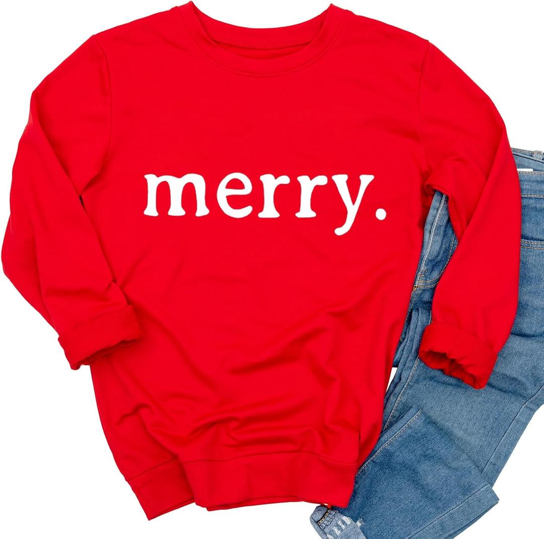 Yimoya Leopard Merry Christmas Tree Sweatshirt Womens Plaid Holiday Merry Blouse Xmas Tops (Small, Red)