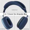 Silicone Case Cover for AirPods Max Headphones, Ear Pad Case Cover/Ear Cups Cover/Headband Cover for AirPods Max (USB C/Lightning) (2024/2020), Anti-Scratch Protector Accessories for Apple AirPods Max (Navy Blue)