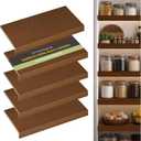Wire Shelf Covers, Bamboo Wire Rack Covers for Pantry, ClosetKitchen (5pcs, 32" W x 16" D, Walnut)