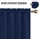 DWCN Blackout Curtains 72 Inch Length for Bedroom 2 Panels Set, Room Darkening Insulated Thermal Drapes for Living Room, Rod Pocket Window Treatment Curtain Panels (W42 x L72 Inch, Navy Blue)