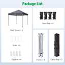 Driftalia 10x10 Pop Up Canopy Tent, Instant Setup Portable Canopy with Carry Bag, 4 Sandbags and 8 Stakes for Outdoor Events, Parties & Camping - Dark Grey
