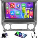 4+64G Android 15 Radio for Chevy Silverado GMC Sierra 2014-2018, 10.1" Touchscreen for Silverado Car Stereo, Wireless CarPlay/Android Auto, 5GHz WiFi, Bluetooth 5.0, EQ, GPS, 1280 * 720, Backup Camera