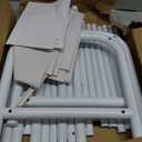 Simple Houseware 52-Inch Freestanding Closet Garment Rack with Storage Shelves and Coat/Hat Hooks, White