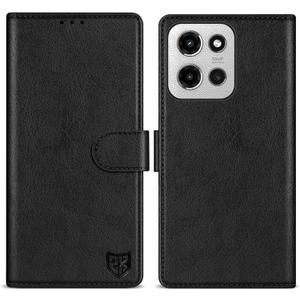 ZZXX for Motorola Moto G 5G 2025 Wallet Case with [RFID Blocking] Card Slot Kickstand Magnetic Closure PU Leather Flip Fold Protective Phone Case for Moto G 5G 2025 Case Wallet(Black-6.7 inch)