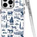 Magnetic Case for iPhone 13 Pro Max,[Compatible with MagSafe & Shockproof Protection],Vintage Western Horses Cow