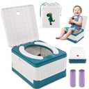 Portable Potty for Toddler Travel, Foldable Travel Potty Training Toilet Seat for Kids Boys Girls, Emergency Mobile Toilet In Car for Camping Outdoor Indoor, with 30 Disposable Bags, Blue