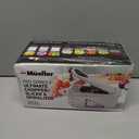 Mueller Pro-Series All-in-One, 12 Blade Mandoline Slicer for Kitchen, Food Chopper, Vegetable Slicer and Spiralizer, Cutter, Dicer, Grater, Kitchen Gadgets Sets with Container, White Sand/Gray