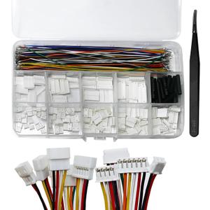 JST ZH1.5MM Connector Kit, 2 3 4 5 6 7 8 9 10 Pin Female and Male Housing Connector with Double Connector End 28AWG Premium Pre-Crimped Cables