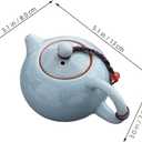 LIFKOME Porcelain Teapot 5.11X3.14X3.07In Ceramic Tea Kettle Heat Resistant Loose Leaf Tea Pot for Home Office Tearoom with Smooth Edges