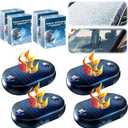 4PCS Car Interference Antifreeze Device, AntiFreeze Electromagnetic Car Snow Removal Device, 2-in-1 Car Defroster and Dummy Anti-Theft Alarm with Flashing LED, Car Antifreeze Defrost Device