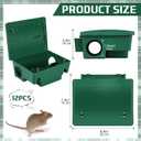 Qualirey 12 Packs Rat Bait Stations Rodent Traps Outdoor Indoor, Green | Large Bait Boxes for Mice and Rats Mouse Traps Bulk, Lockable with Key, Keep Pets and Children Safe