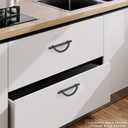 10 Pack 5 Inch(128mm) Kitchen Cabinet Handles Matte Black Cabinet Pulls Kitchen Cabinet Hardware Half Moon Drawer Pulls for Dresser Cupboard Wardrobe