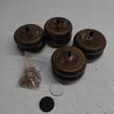 Michanco 3 Inch/ 7CM Round Furniture Legs Replacement Couch Sofa Legs Set of 4 Chunky Bun Feet for Furniture Wood Legs Mid Century Predrilled M8 Bolt