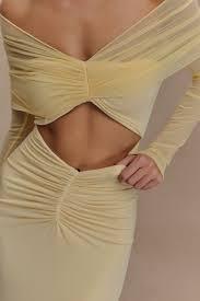 Rafaella Slunky And Meshki Maxi Dress, Lemon, XL