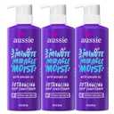 Aussie 3 Minute Miracle Moist Deep Conditioner for Dry Hair, Avocado & Jojoba Oil, Safe for Color Treated Hair, Nourishing Hydration, Silky Shine, Paraben-Free, 16 Fl Oz Each, 2 Pack