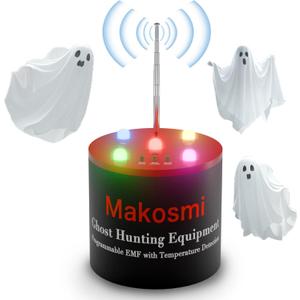 Ghost Hunting Equipment, Paranormal Equipment EMF Meter with 5 Sensitivity Levels and Temperature Detection Battery Powered Ghost Detector for Spirit Hunting EVP Investigations