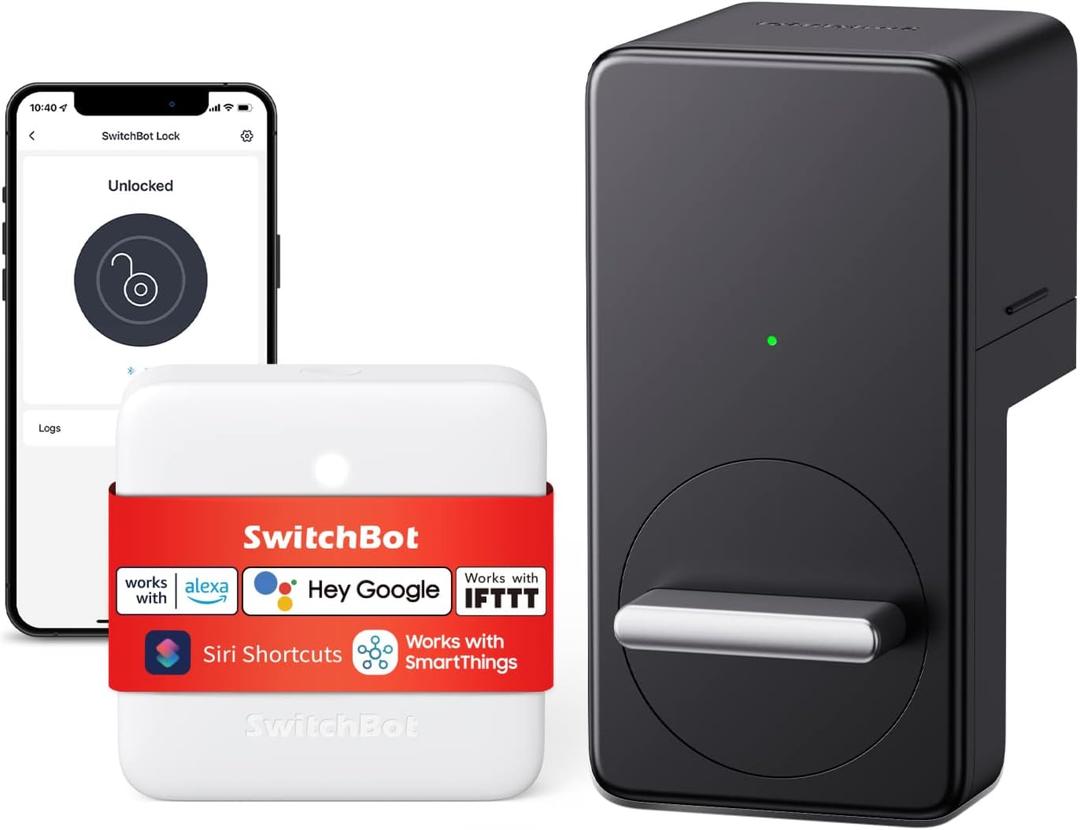 SwitchBot Smart Lock WiFi, Keyless Entry Door Lock, Smart Door Lock Front Door, Electronic Smart Deadbolt, Fits Your Existing Deadbolt in Minutes,Great for Airbnbs, Vacation Rentals and More