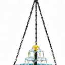 2026 Solar Powered Cascade Hanging Bird Bath Fountain, Outdoor Birdbath Water Pump Dispenser, Hummingbird Bath Shower Bowl Kit, Garden Yard Patio Backyard Decor (Blue)