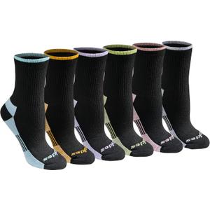 Dickies Women's Dri-tech Advanced Moisture Wicking Mid-crew Socks, 6 Pairs 