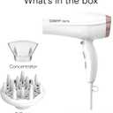 Conair Double Ceramic Hair Dryer with Diffuser | Blow Dryer with Ionic Conditioning | Includes Diffuser and Concentrator, White