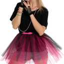 Spooktacular Creations 9 Pcs 80s Costume Accessories Set with Tutu Skirt Headband Glasses Necklace Leg Warmers & Other Accessories for Halloween Cosplay Party