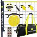 Portable Volleyball Net Set Outdoor, Professional Volleyball Set with Adjustable Height Poles, Scoring Marker, Boundary Line, with Pump and Carrying Bag for Backyard Beach