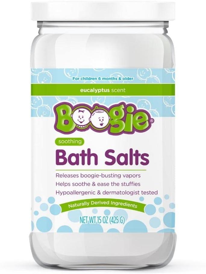 Boogie Kids Bath Salts, Calming Bath Salts, Naturally Derived, Made with Natural Essential Oils, Eucalyptus, 15 oz, Pack of 1