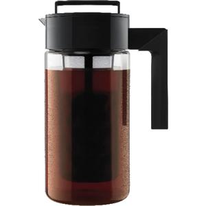 Takeya Tritan Cold Brew Coffee Maker - Airtight Pitcher with Leak-Free Lid - BPA-Free Cold Brew Maker with Silicone Handle - Dishwasher-Safe Pitcher for Homemade Cold Brew - 1 Quart, Black