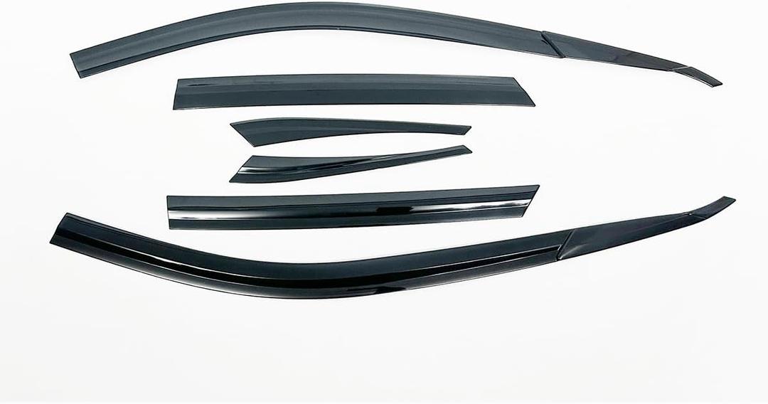 Smoke Tinted Side Window Visor Sun Rain Vent Guard 6p Compatible with 2024 2025 2026 KONA