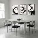 Pormipone Modern Black and White Abstract Wall Art,Irregular Graphic Abstract Canvas Print Poster for Living Room Bedroom Office Home Decoration (18"L x 12"W)