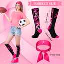 Christmas Football Socks Pink Ribbon Stickers Sports Headbands for Women Youth Running Tennis Yoga Sports