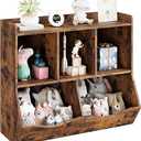 IDEALHOUSE Toy Bookshelf and Bookcase, Multi Shelf with Cubby Organizer Cabinet for Storage Books and Toys, for Bedroom, Playroom, Hallway (Wood)