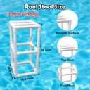 Underwater Pool Stool with Foot Rest, Pool Stools for Under Water, Poolside Chairs for Edge of Pool, in Pool Chair Poolside Seat, Relaxation Station Swimming Pool Stools, 30 Inch (30 Inch)