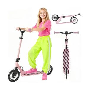 Scooters for Kids 5-7 8-12, Lightweight Foldable Kick Scooter, 4-Level Adjustable Handlebar, 8-Inch Large Wheels with Shock Absorption, for Ages 6 and Up