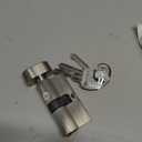 60MM Solid Brass Lock Cylinder with 3 Brass Keys Satin Nickel Color Cylinder Door Lock Replacement (Color:Satin Nickel, 60MM-Thumbturn,Material: Brass)