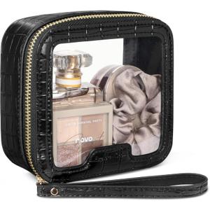 PACKISM Clear Makeup Bag - TSA Approved Toiletry Bag for Carry-on & Checked Luggage, Water Resistant Car Storage Organizer with Reinforced Seams