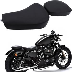 Front Driver Solo Seat & Rear Passenger Pillion Pad for 2010-Up Sportster XL, Motorcycle Seat Cushion for Harley Davidson Iron 883 1200 Forty-Eight 48 Seventy-Two 72 SuperLow XL883 XL1200 Accessories