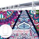 2 x SASTYBALE Boho Farmhouse Shower Curtain, Water Resistant Vintage Fabric Bathroom Curtains, Machine Washable Country Abstract Style for Bathtub Decor with 12 Hooks, 72x84 Inch