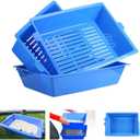 Cat Litter Box With 3 Sifting Trays - Self Cleaning, Reusable, Scoop Free, Easy to Clean Litter Pan for Cats