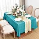 Fitable Faux Linen Tablecloths for Rectangle Tables: Water & Stain Resistant Farmhouse Table Cloth, Washable Burlap Textured Table Covers for Kitchen Dining Party(2 Pack, 52x70 Inch, Teal)
