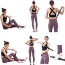 2 x Muscle Roller Massage Roller Stick- Deep Tissue Fascia Blaster for Myofascial Pain Relief, Lymphatic Drainage & Body Sculpting, Handheld Physical Therapy & Recovery Tool (Gray black-18 inch)