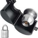 Door Knob Locking Cover with Padlock, Heavy Duty All Metal Version, Adjustable Design, Lockout Device to Disable Doorknob, Prevents Turning & Block Keyhole Access, Safety for Child/Elderly