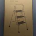 HBTower Step Ladder, Folding Step Stool with Wide Anti-Slip Pedal, Sturdy Steel Ladder, Convenient Handrail, Lightweight, Portable Steel Step Stool (Black)