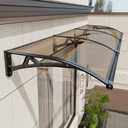 Awning for Door Entrance, Window Awnings Exterior with Aluminum Bracket, UV, Rain & Snow Protection, Durable Polycarbonate Canopy for Entrance, Balcony, Garage, Brown 100x120cm/39x47in